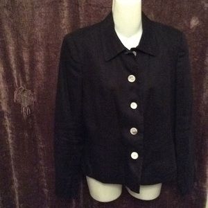 Lauren for Ralph Lauren Black Linen  Jacket